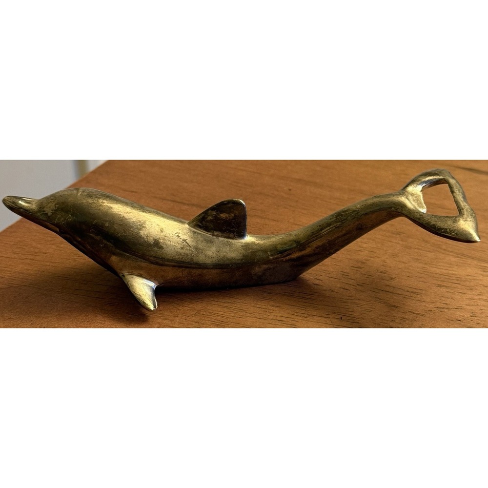 Vintage Dolphin Silver Plated Bottle Opener Pop Top & Twist Off 6.5"
